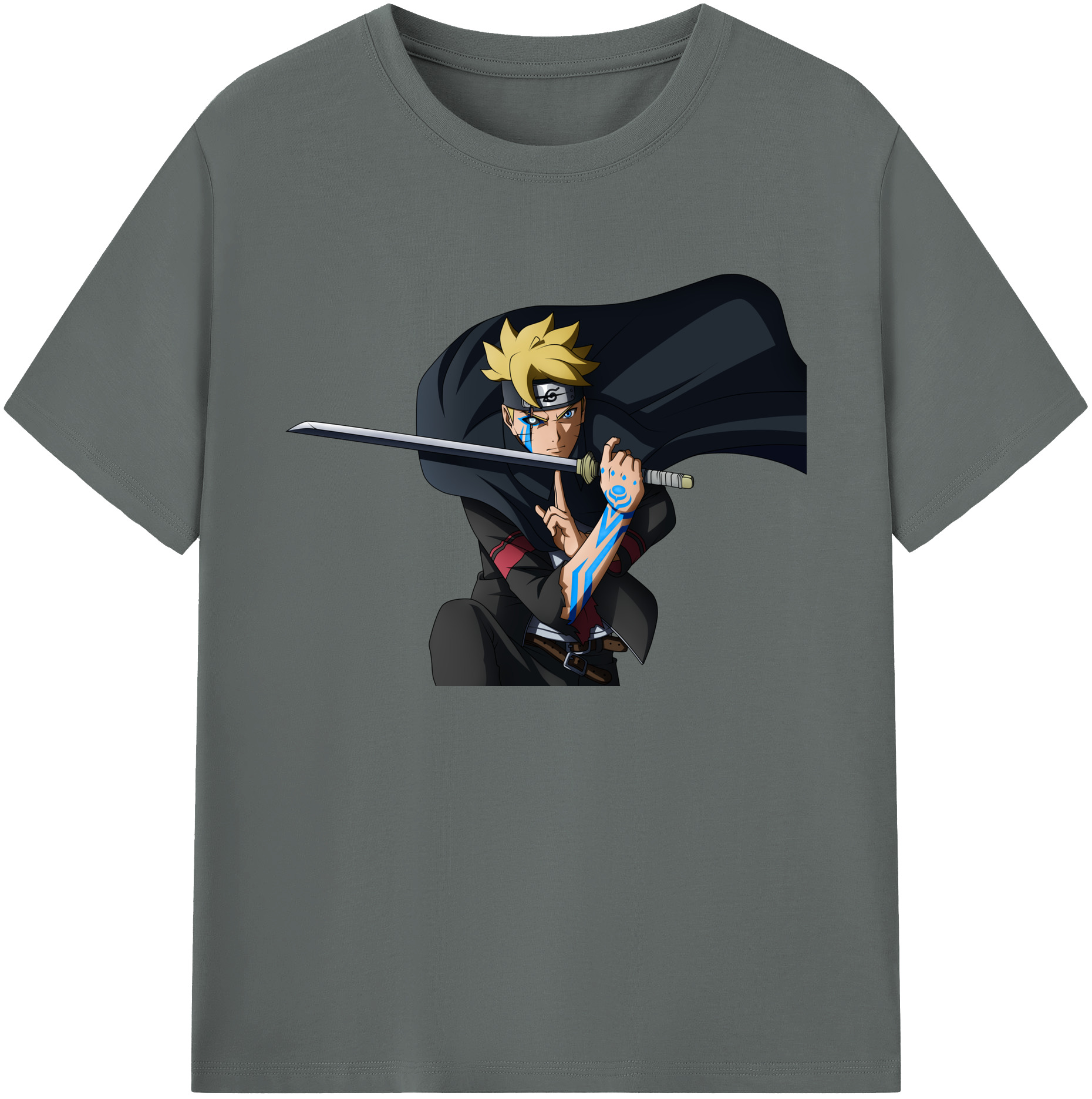 （画像用） NARUTO -ナルト- うずまき ボルト Uzumaki Boruto 綿100％ メンズ半袖Tシャツ｜肌触りやわらか＆通気性